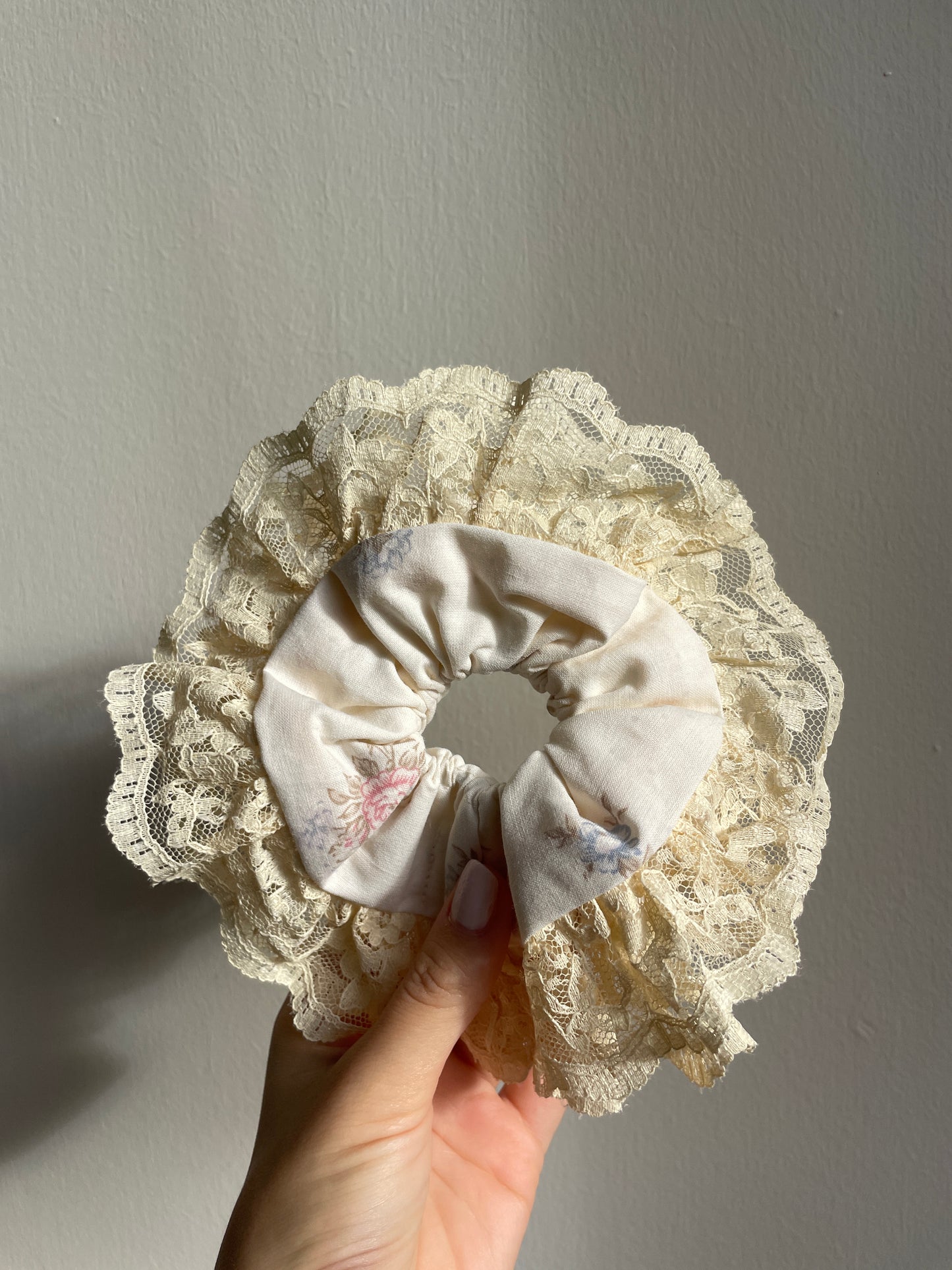 Soft Sunshine Floral Scrunchie