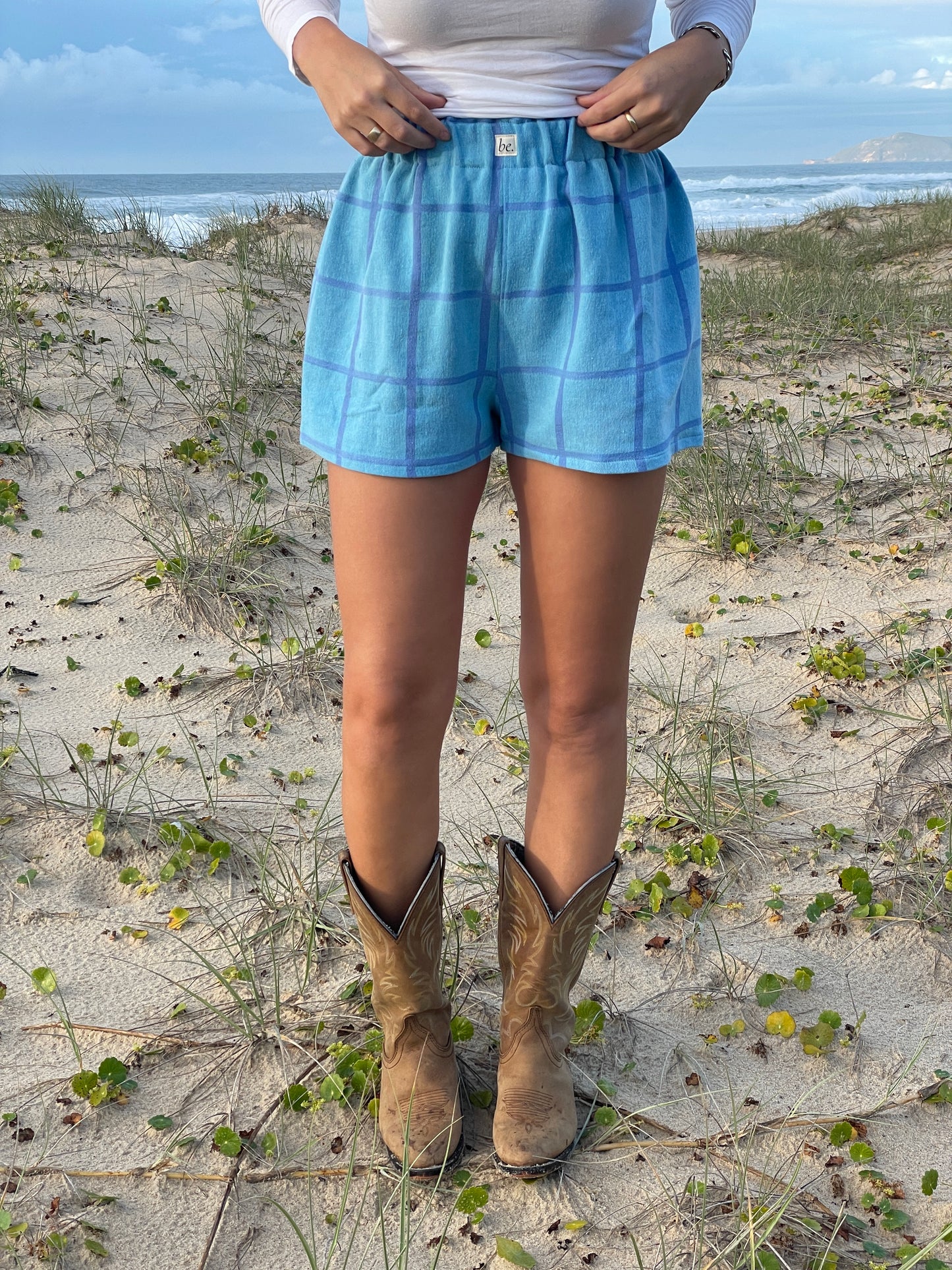 Worker Bee Short (Aqua Check)