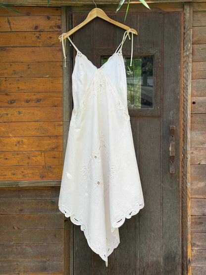 Draped Vintage Tablecloth Dress