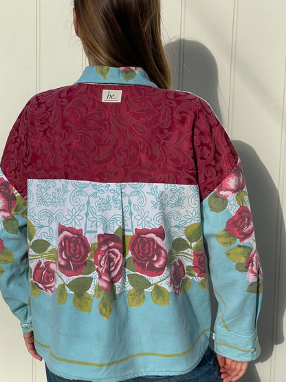 Lenny Blue Rose Tablecloth Shirt