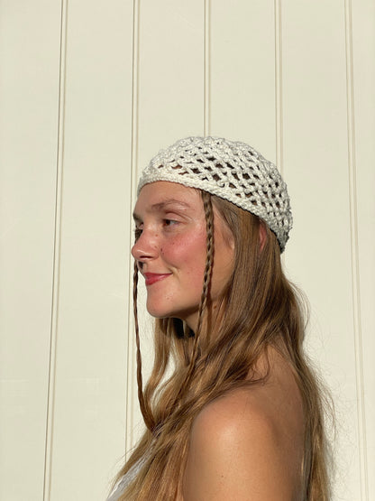 Cream Crochet Beanie