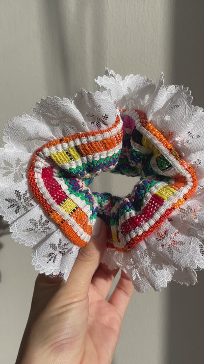 Orange Gingham Scrunchies